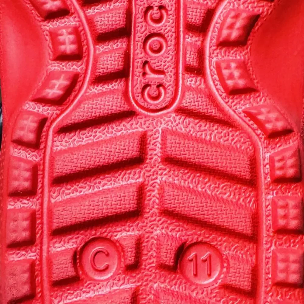 Crocs Shoes Girls 11 Red Glitter Fur Lined Clog Slip On Slippers Holiday Santa